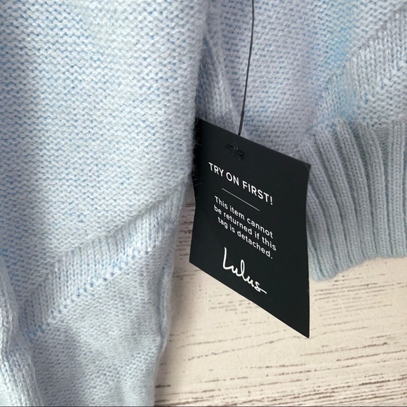 NWT LULU’S Love The Way Light Blue Turtleneck Sweater Dress Cozy Knit XS - Picture 5 of 10